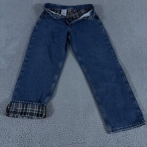 Carhartt Jeans Mens 32x30 Relaxed Fit Straight Leg Flannel Lined Denim Work Y2K